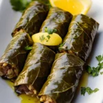 Grape Leaves Stuffed with Meat and Rice First Image First Image
