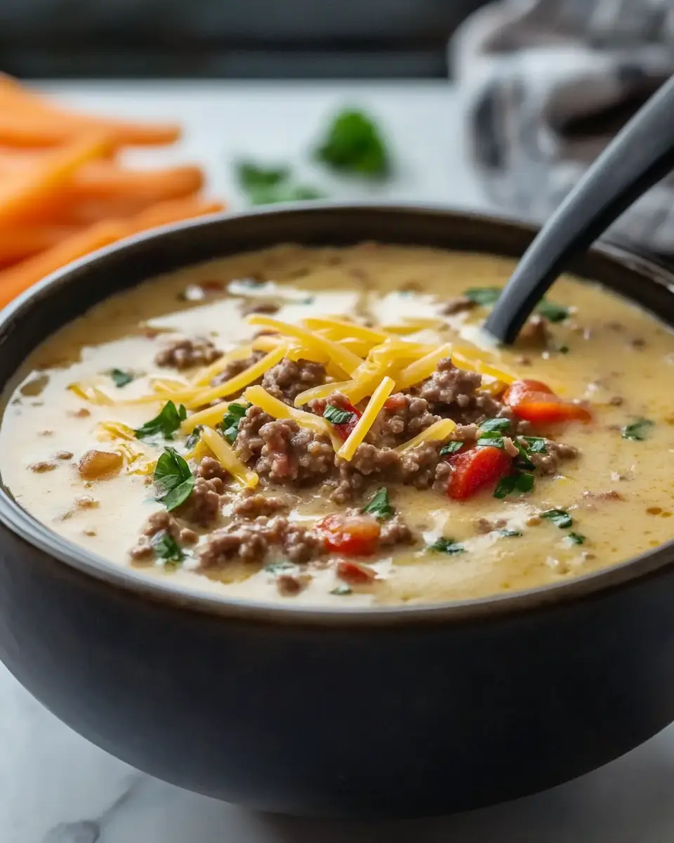 Keto Cheeseburger Soup: Irresistibly Rich and Comforting Delight