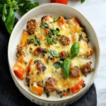 Keto Creamy Basil Sausage Casserole First Image First Image
