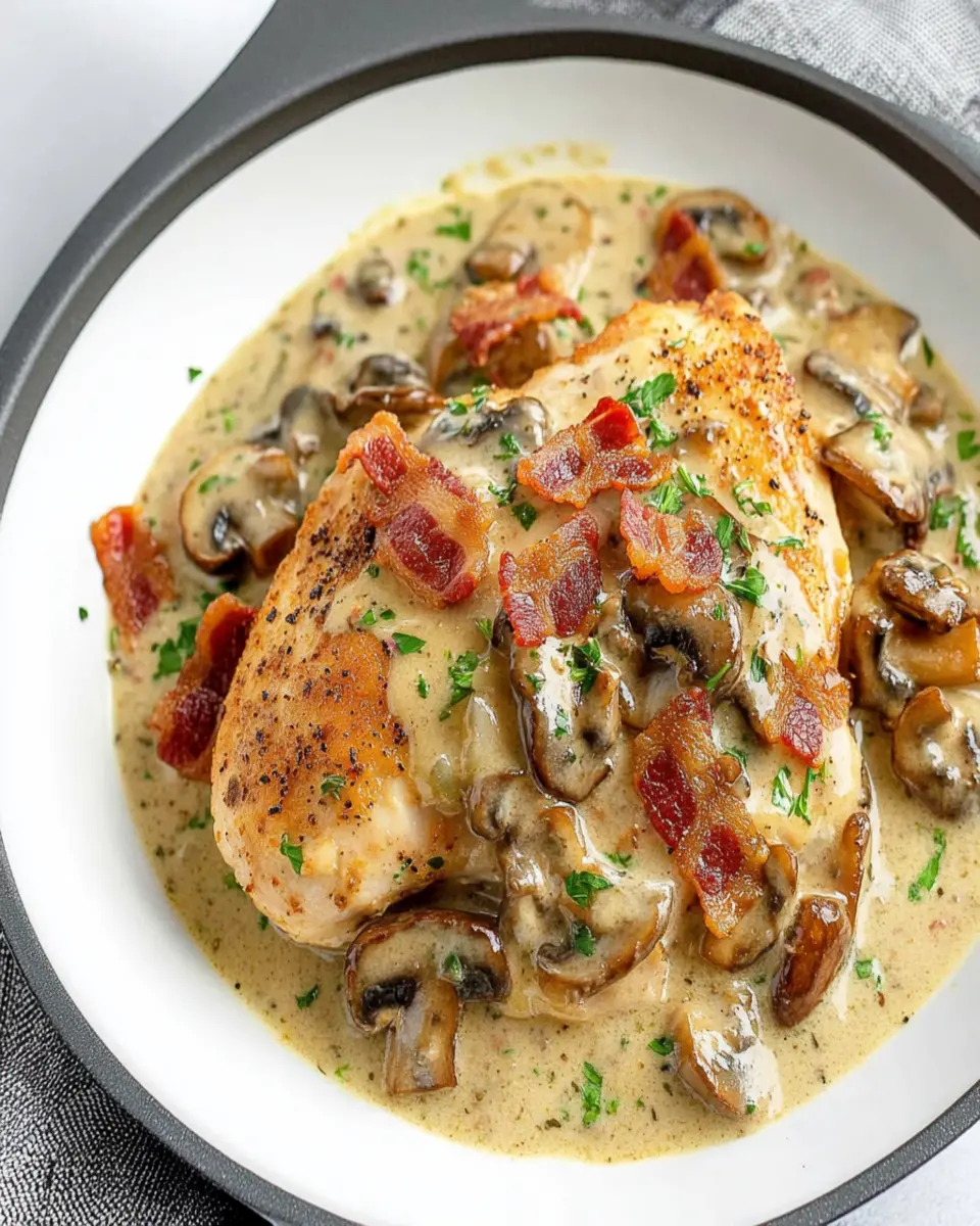 Keto Bacon Mushroom Chicken: Indulgent Cream Sauce Delight