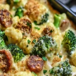 Keto Broccoli and Cauliflower Au Gratin With Sausage Delight First Image First Image