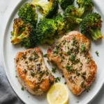 Keto Oven-Baked Pork Chops with Broccoli One Pan Meal First Image First Image