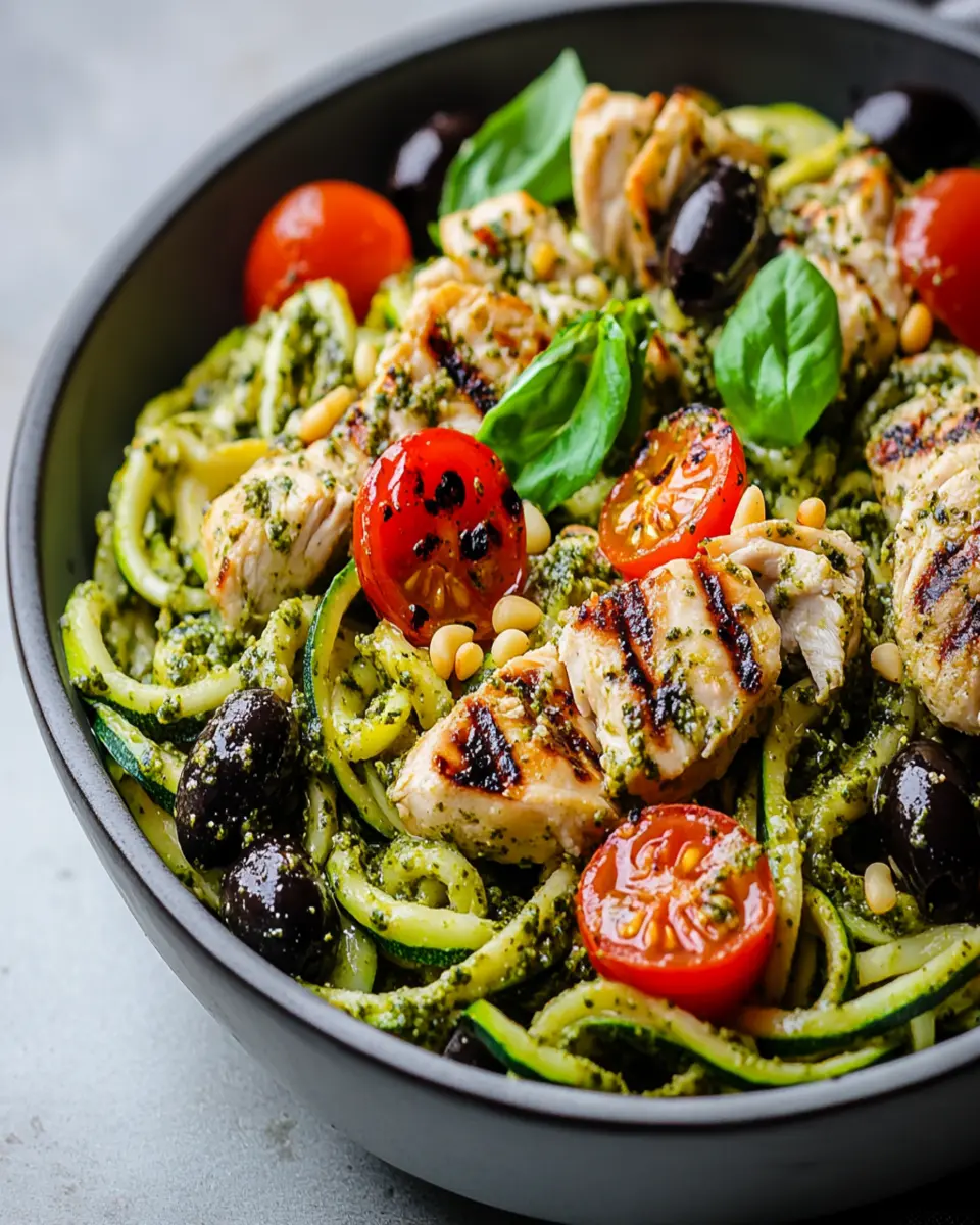 Keto Chicken Pesto Zoodle Salad: The Best Guilt-Free Delight
