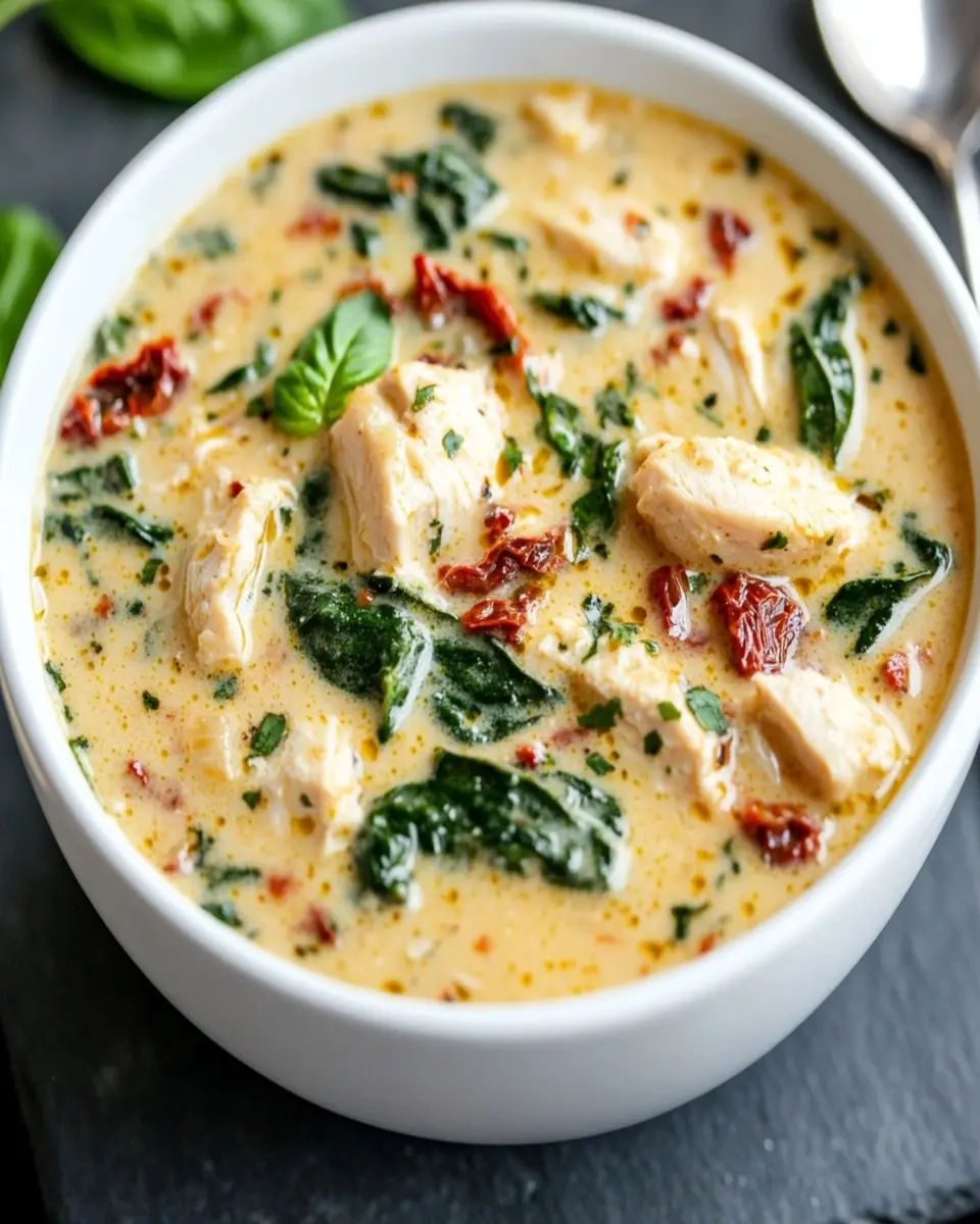 Creamy Keto Tuscan Chicken Soup: Irresistibly Comforting Delight