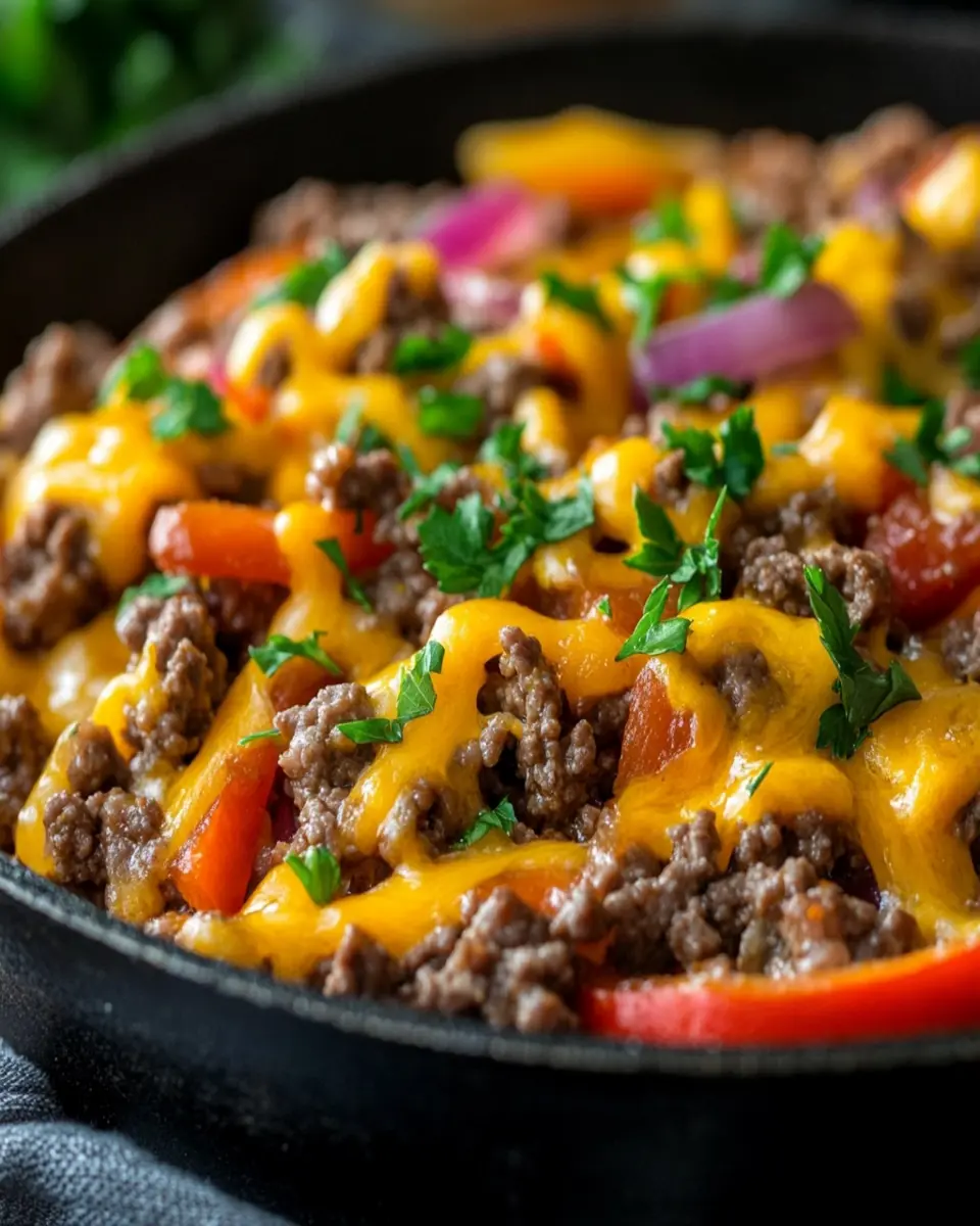 Keto Cheeseburger Skillet: Easy, Cheesy Comfort in One Pan