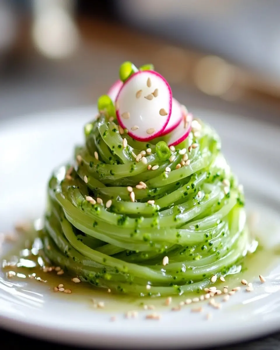 Broccoli Stem Noodles: Irresistibly Fresh with Sesame Ginger Dressing